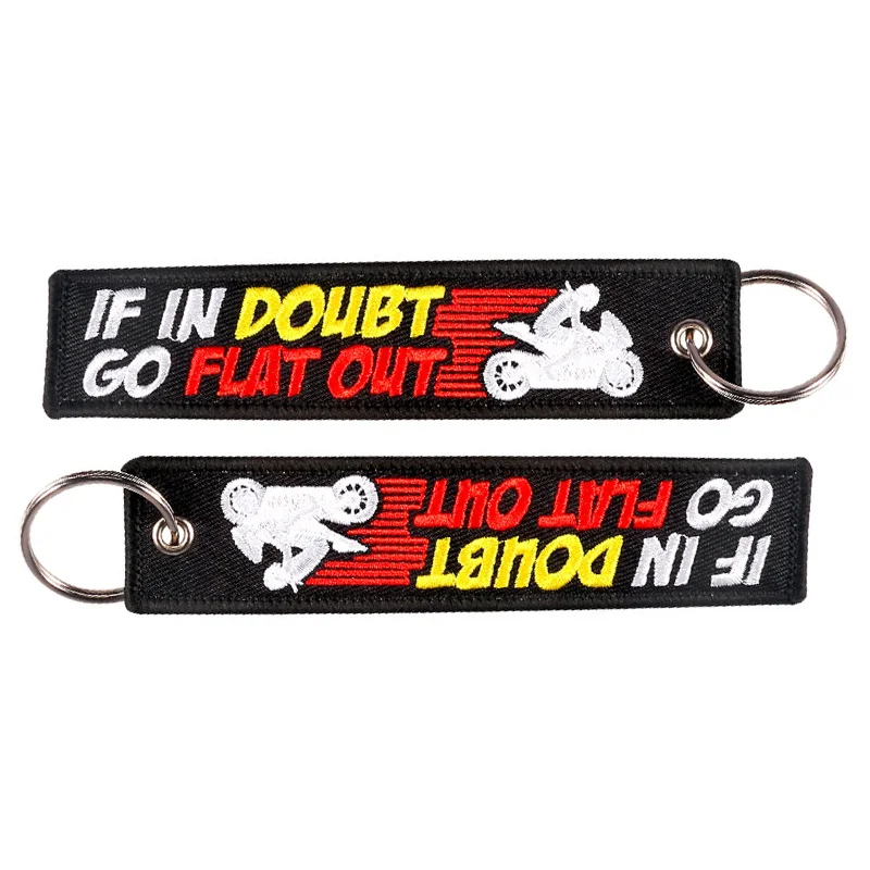 3 шт если сомневаетесь GO FlLAT OUT вышитый буквенный ключ мотоцикла цепь Fobs OEM ATV