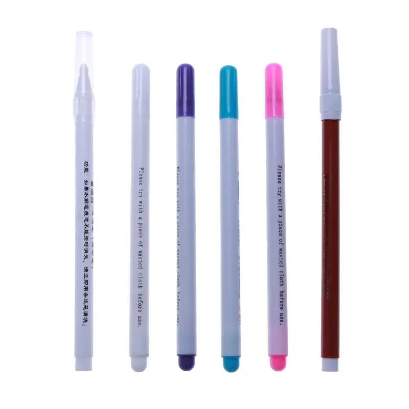 

6pcs/set Water Soluble Pens Air Erasable Fabric Maker Pen Tailor's Chalk Easy Wipe Off Pen Sewing Accessories Supplies