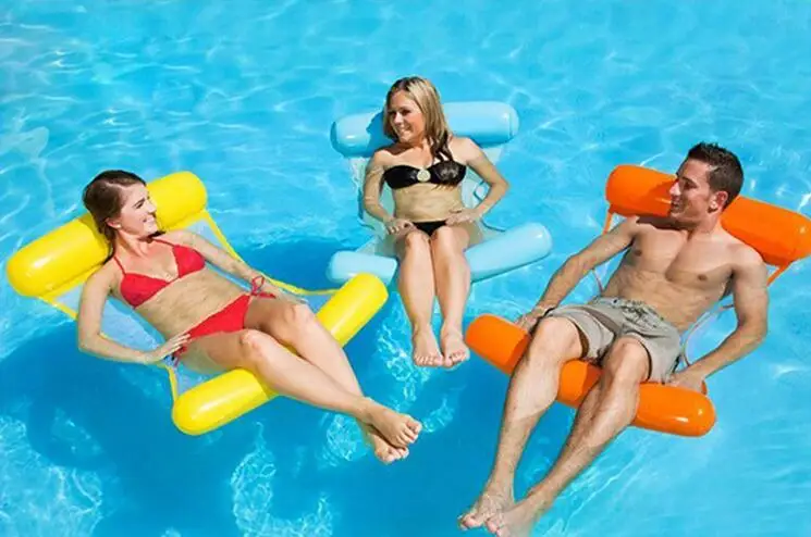 

Inflatable hammock Folding dual backrest floating row Water recreation recliner Floating bed Sofa