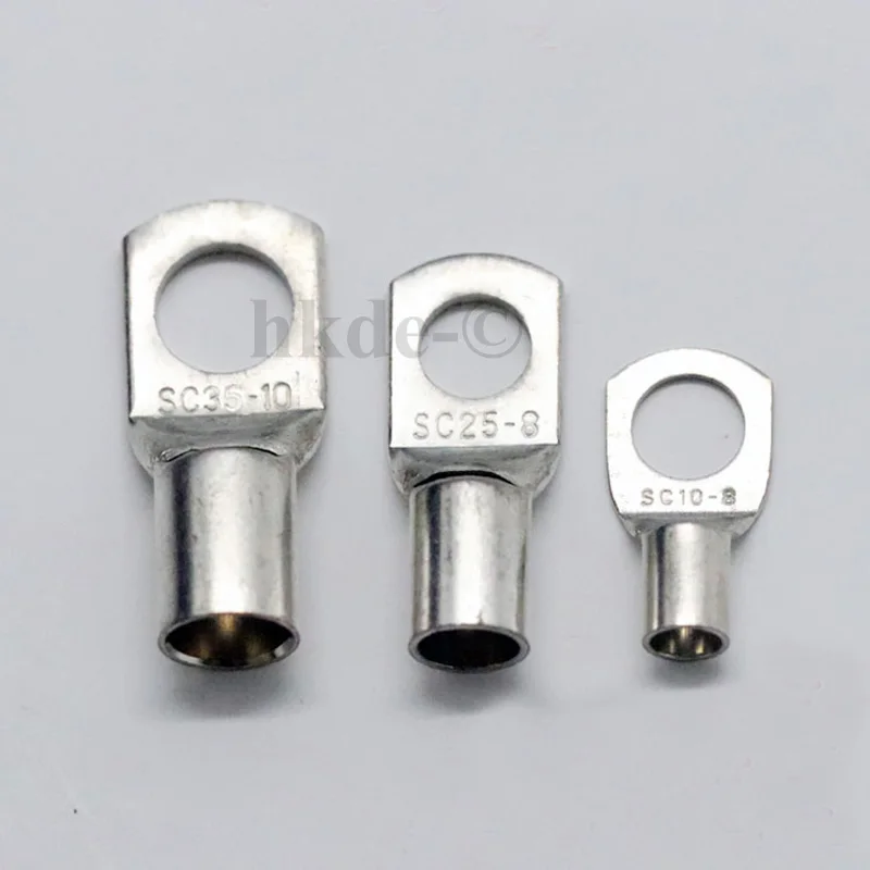 

5PCS Tinned Copper Connecting Terminal Bolt Hole Cable Lugs Battery Terminals SC35-6 SC35-8 SC35-10 SC35-12 SC50-8 SC50-12