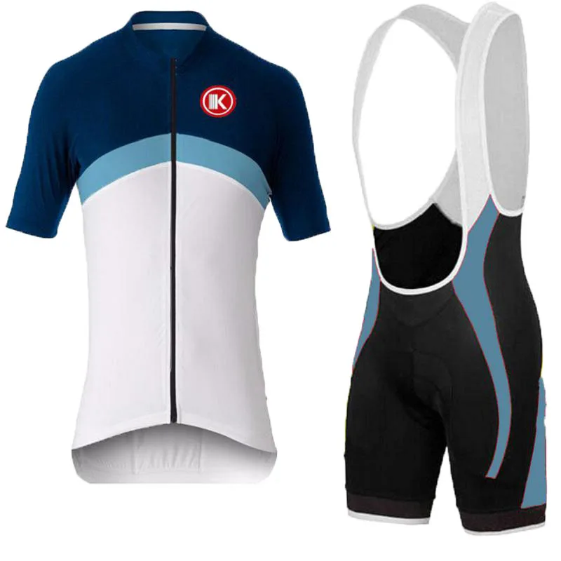 new design KEIYUEM white blue Riding jersey font b Team b font Cycling Wear suit men