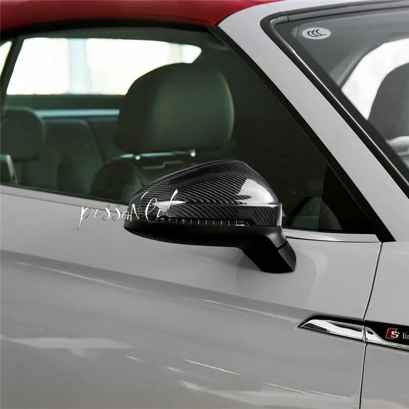for Audi A4 21016+ A5 2017+ B9 Carbon Fiber Side Wing Mirror Covers caps replacement Decoration
