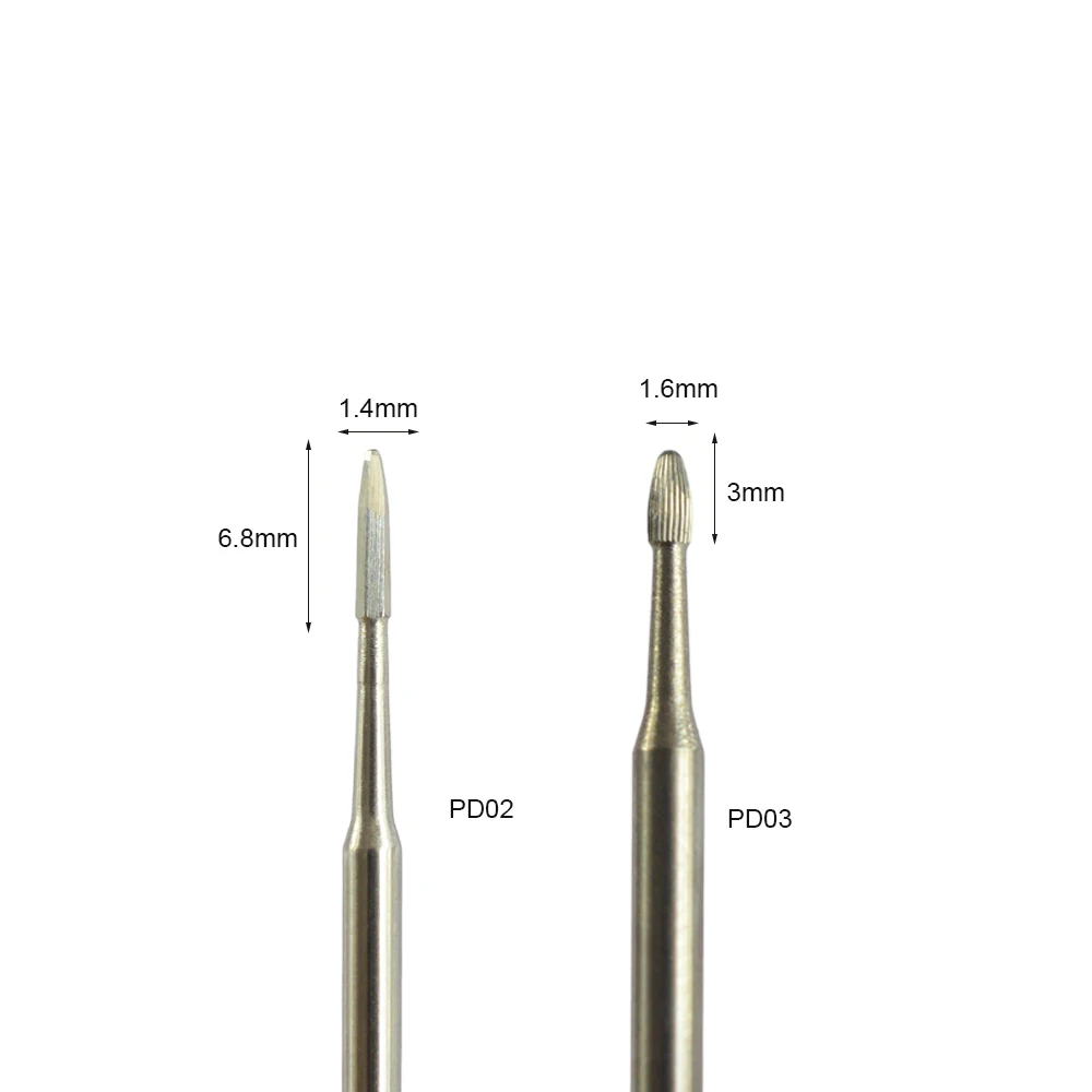 1 шт. вольфрамовые твердосплавные сверла для удаления чистящих заусенцев для ногтей инструменты для ногтей 3/3" Электрический Маникюрный сверлильный станок для ногтей мельница для ногтей# PD02/03