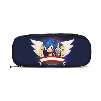 

Sonic The Hedgehog Kawaii Cosmetic Bags 3D Printing Student Pencil Case Bags Kids Boys Pen Pouch School Supplies Stationery
