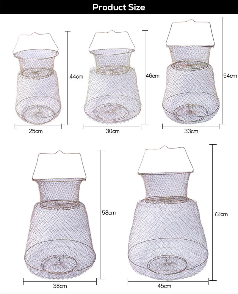 Складная металлическая проволока рыболовная сетка клетка железная проволочная корзина для крабов кальмаров креветок рыболовные принадлежности