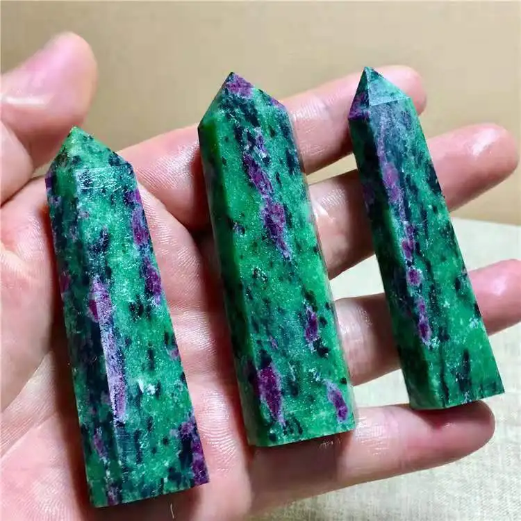 

70g NATURAL red & green Epidote CRYSTAL POINT HEALING