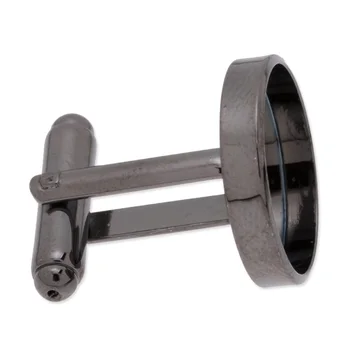 

10pcs High Quality Gun Black Brass Cufflink Base, Cuff Link Settings With 16mm Blanks - C3591