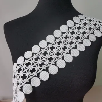 

5 Yards Crochet Wide Lace Trim In White Hollowed Out DIY Home Decor, Costume Design Free Shipping