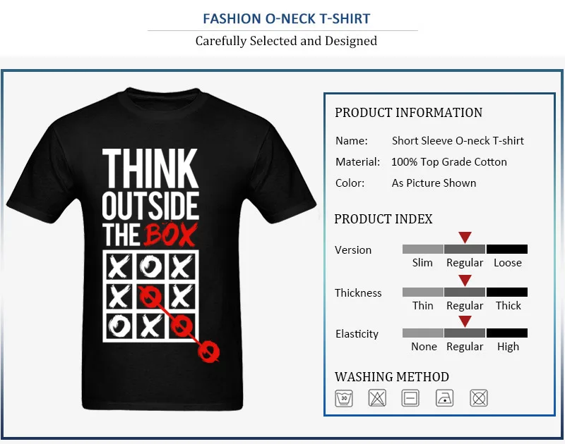 Men Tops Shirts Think outside the box Company Printed On Top T-shirts Pure Cotton Short Sleeve Design Tee-Shirts Crew Neck Think outside the box