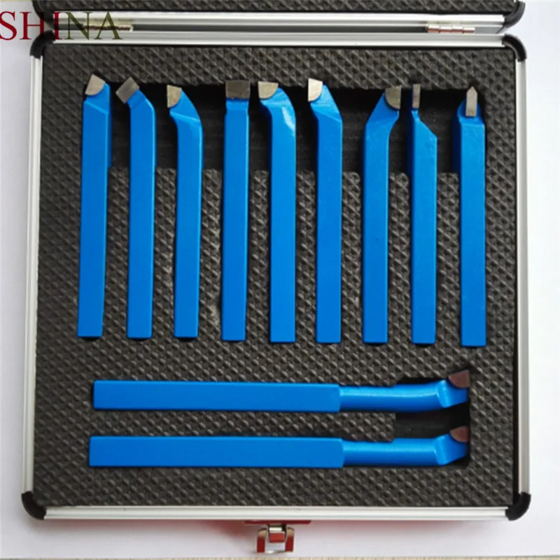 

SHINA 11PCS Metal Carbide CNC Lathe Tools Carbide Brazed Tipped Cutter Tool Bit Cutting Set Kits Welding Turning Tool Holder