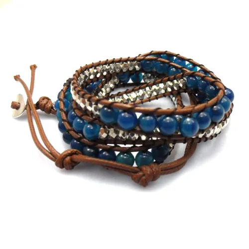 

bluedragon bead wrap bracelet new design handmade wrap immitation leather bracelet