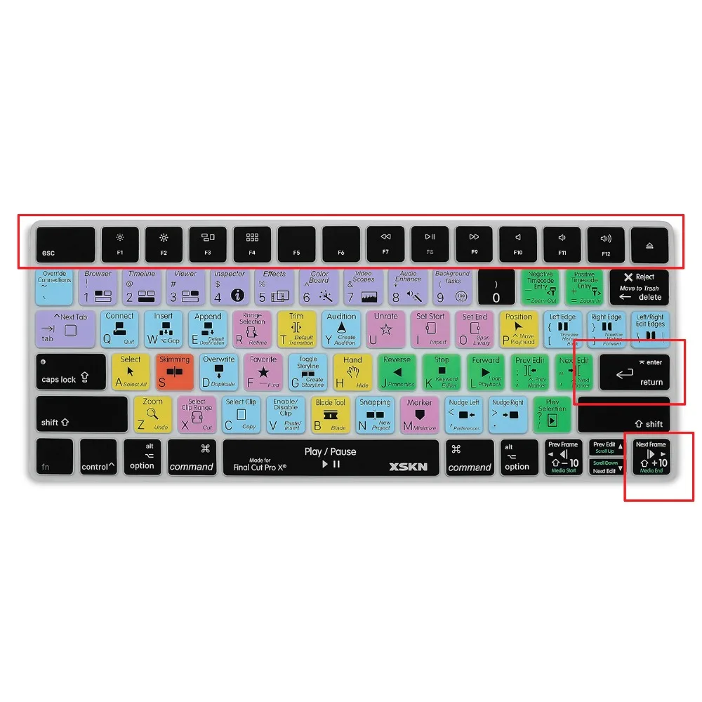 

XSKN for Apple US Magic Keyboard Shortcut Final Cut Photoshop Premiere Lightroom Keyboard Cover Silicone Skin (2015 Release)