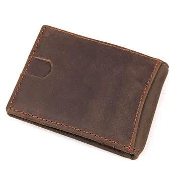 

Brand Men Money Clip Fashion Men Billfold Genuine Leather Business Card Organizer Cases Credit Card Wallets Pop Up Automatically