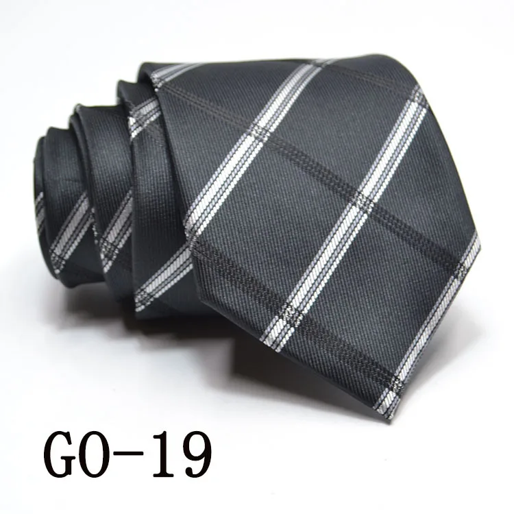Мужской галстук 8 см, деловой галстук жениха, галстук жениха, роскошный галстук, мужской подарок - Цвет: GO-19