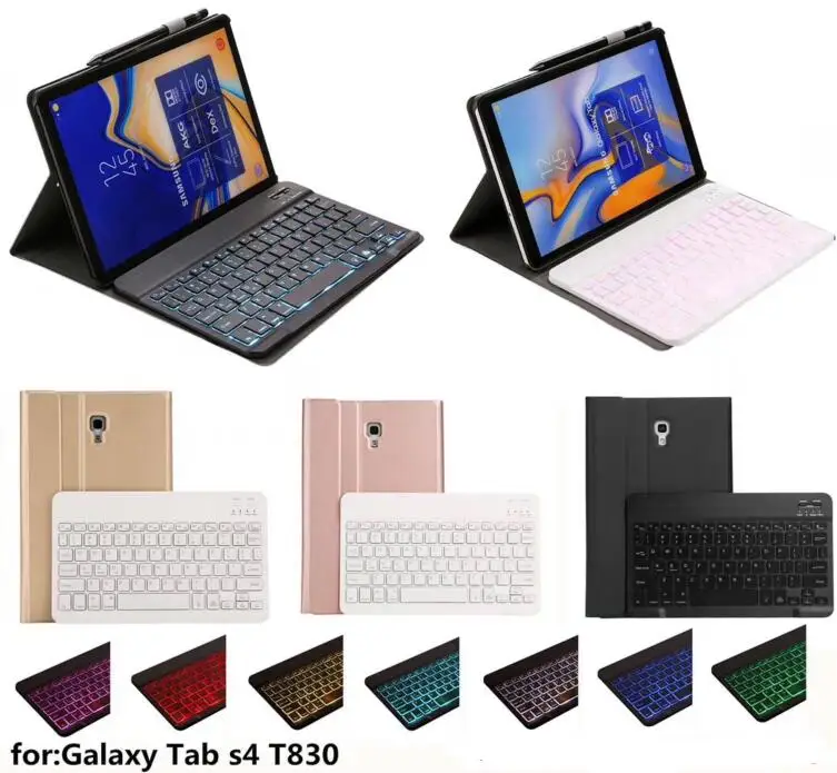 

Fabric With 7 Backlit light Bluetooth Keyboard Case for Samsung Galaxy Tab S4 10.5 SM T830 T835 T837 Tablet Keyboard Cover +pen