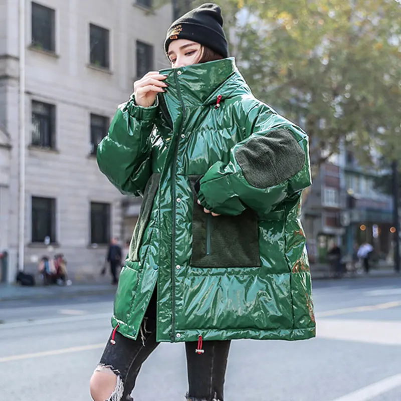 De green Hiver 176 Lâche Noir 2019 Ash red New À Femmes Capuche Manteau red Épais Court Coton Vêtements Brillant Veste Mode Pain wxqUzAZa