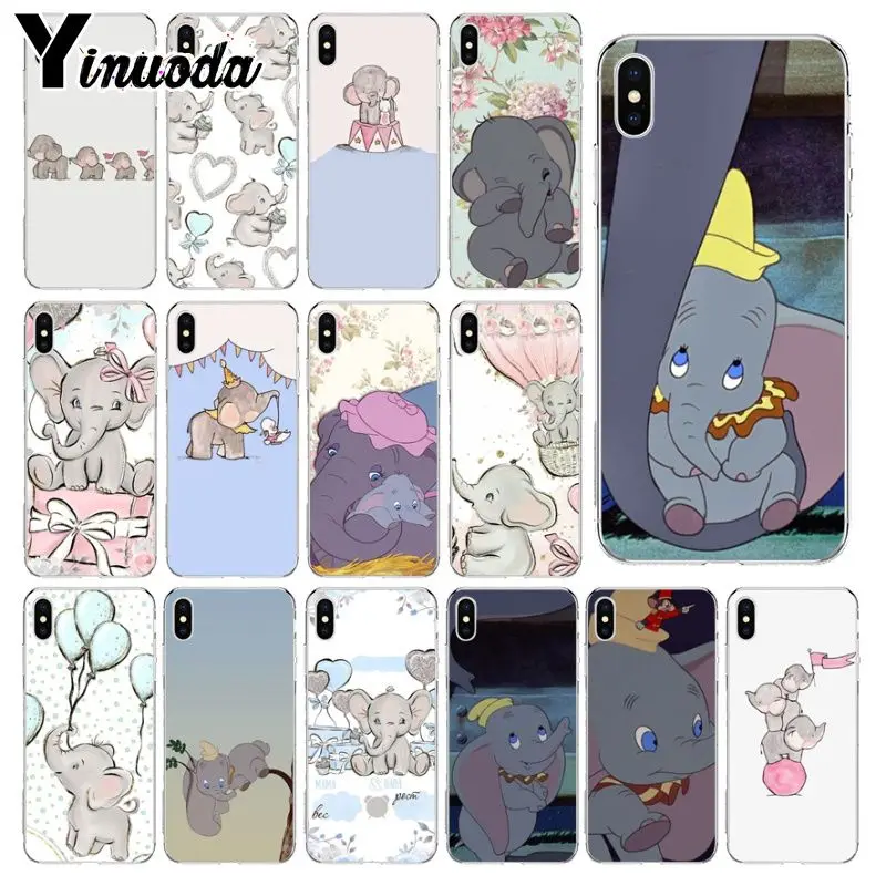 

Yinuoda Super Cute Dumbo little elephant Soft Silicone Transparent Phone Case for iPhone 5 5Sx 6 7 7plus 8 8Plus X XS MAX XR