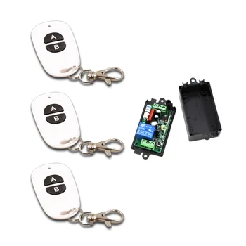 

New Type A B Buttons AC110V 220V 1CH RF Wireless Remote Control Switch System 3Transmitter and 1Receiver for Smart Home315/433