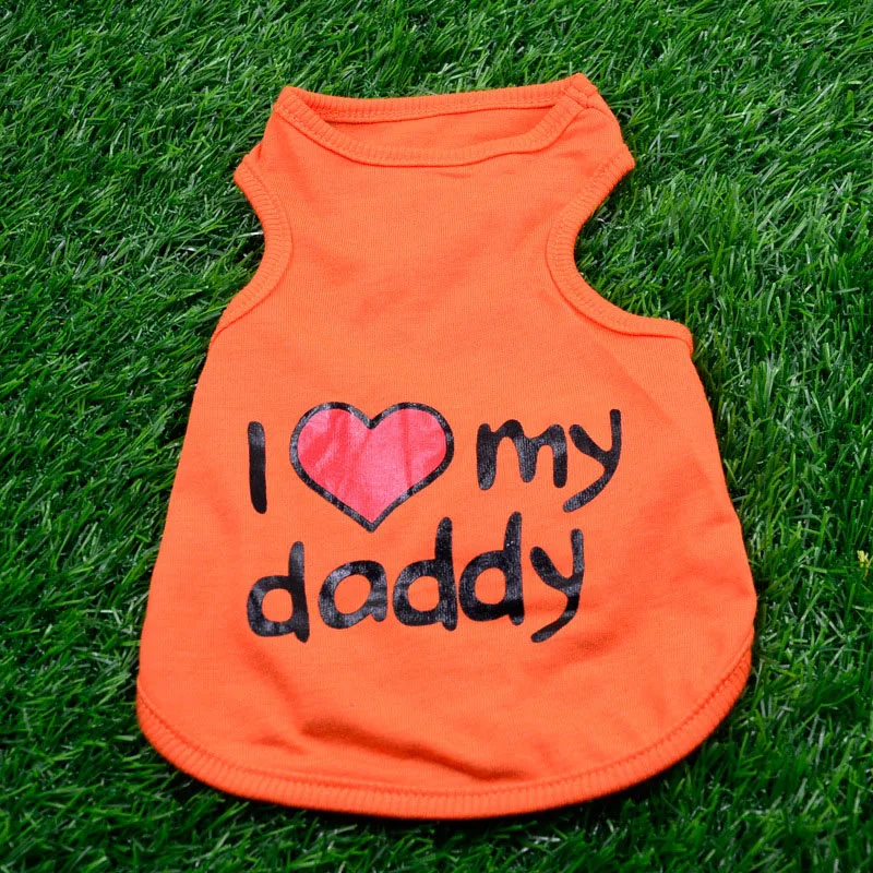 Одежда для домашних животных с принтом I Love Mommy футболки собак и кошек летняя
