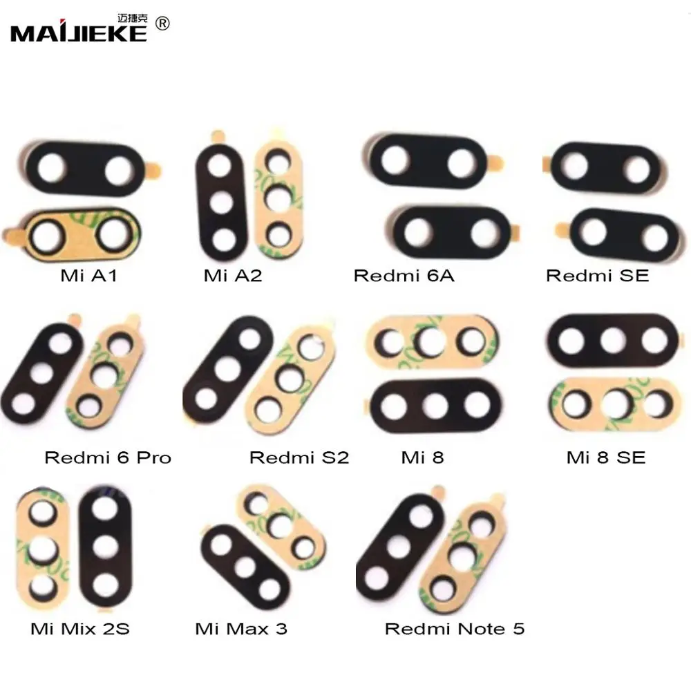 2 шт., новинка, задняя крышка для объектива камеры, запасная стеклянная крышка для Xiaomi mi A1 A2 8 Lite 9 SE mi x 2S Max 3 Red mi Note 5 6 Pro 7 6A S2