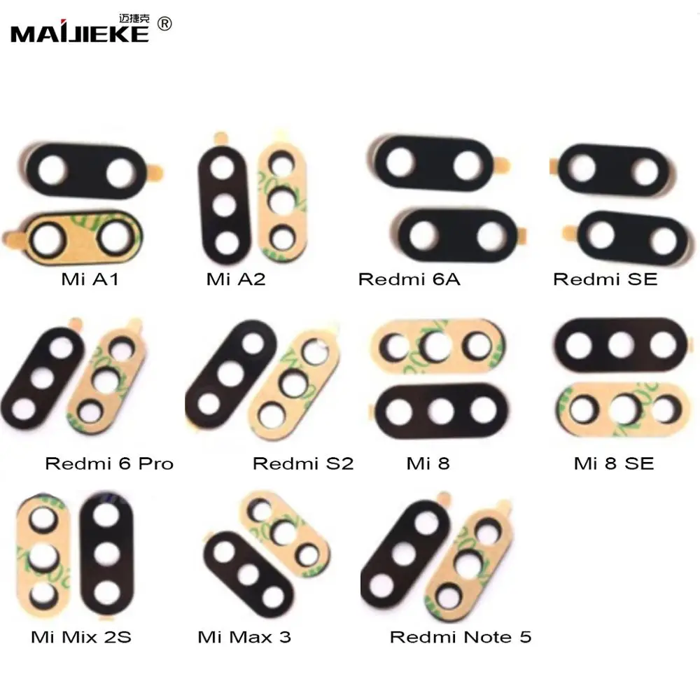 

5PCS New Back Rear Camera Lens Glass Cover Replacement For Xiaomi Mi A1 A2 8 Lite 9 SE Mix 2S Max 3 Redmi Note 5 6 Pro 7 6A S2