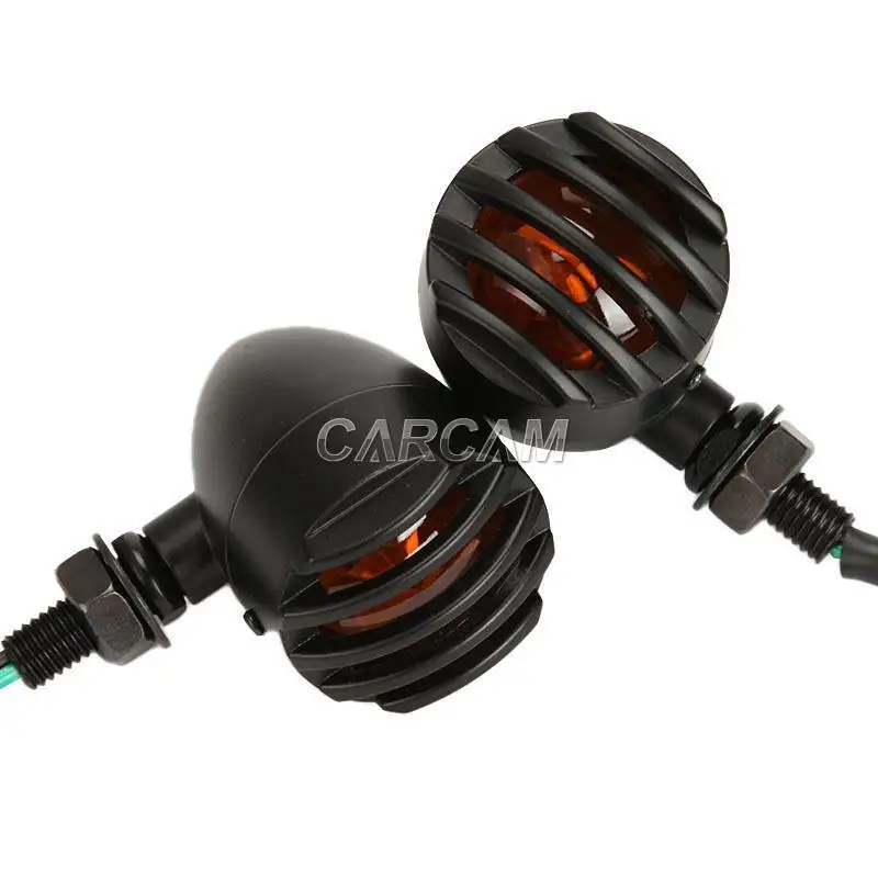 

free shipping Retro Black Motorcycle Turn Signals Lights For Honda Kawasaki Suzuki Yamaha Harley Davidson Chopper Bobber ...