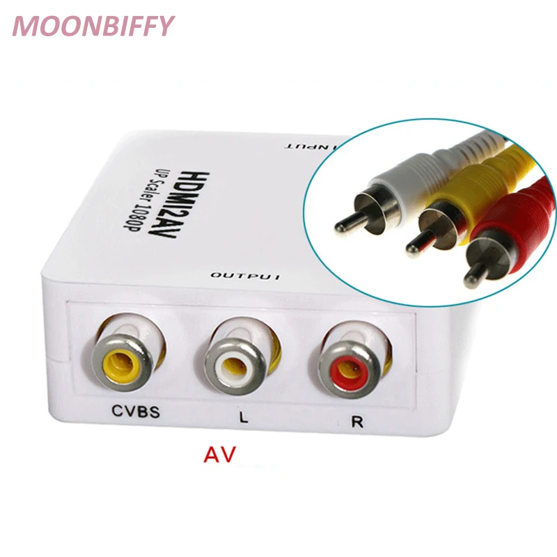 HDMI К AV скейлер адаптер HD видео конвертер коробка к RCA AV/CVSB L/R 1080P HDMI2AV Поддержка NTSC PAL