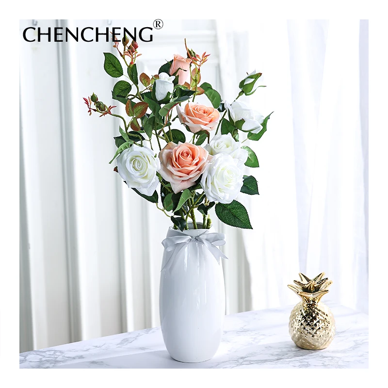

CHENCHENG Rosas Roses 93CM Length Artificial Roses Flower branch bouquet of roses prepared for the wedding