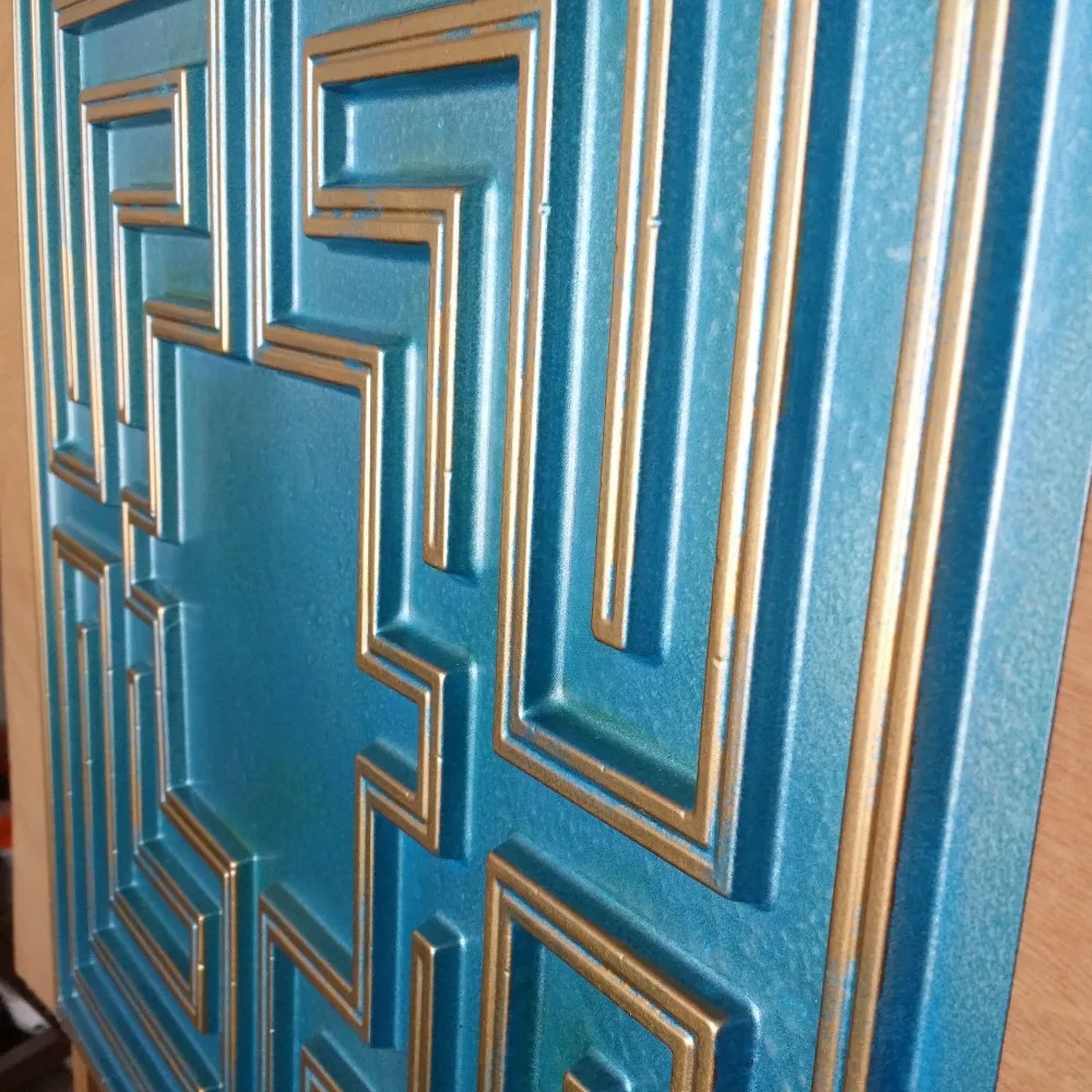 pl25 false tin ceiling tile cyan gold color 3d embossed cafe club pl25 false tin ceiling tile cyan gold color 3d embossed cafe club