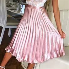 Женская Повседневная юбка в складку с высокой талией Миди летние праздничные юбки Vestidos Verano Sukienka летние женские
