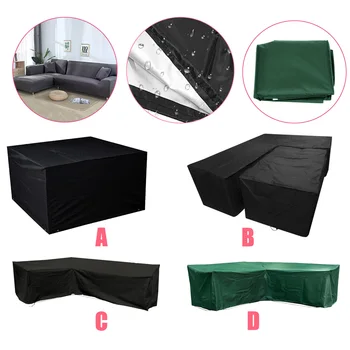 

Outdoor Garden Furniture Cover Waterproof L Shape Furniture Cover Sofa Rain Dust Cover Wicker Sofa Set Protection Cover Cloth