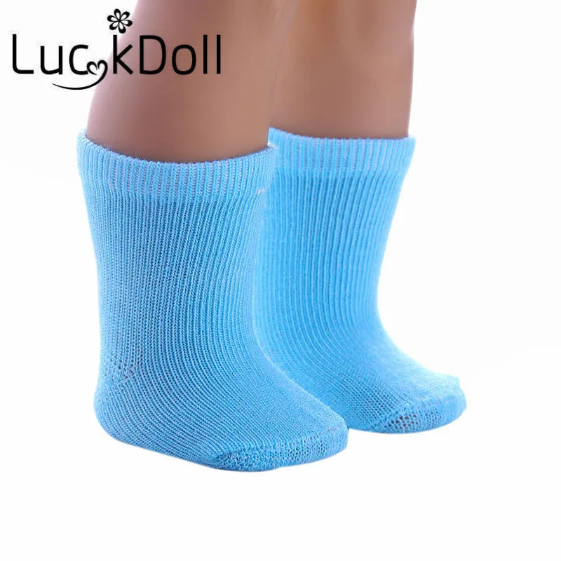 LUCKDOLL однотонные носки подходят для куклы 18 дюймов или 43 см кукольные аксессуары для кукол