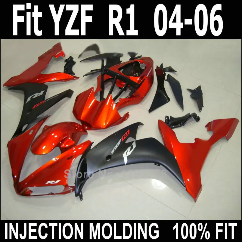 Injection molding fairings for Yamaha YZF R1 04 05 06 wine red black motorcycle fairing kit YZFR1 2004 2005 2006 LV35 | Автомобили и