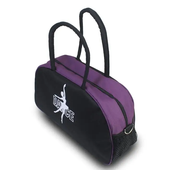 Ярко-розовые с черными женские танцевальные сумки, водонепроницаемые холщовые балетные сумки, балерина, взрослая сумка, спортивные сумки для йоги - Цвет: purple black