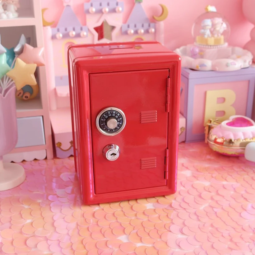 

Creative Safe Piggy Bank Mini Password Strongbox Storage Box Cash Deposit Machine Jewelry Case Desktop Container Gift Coffer