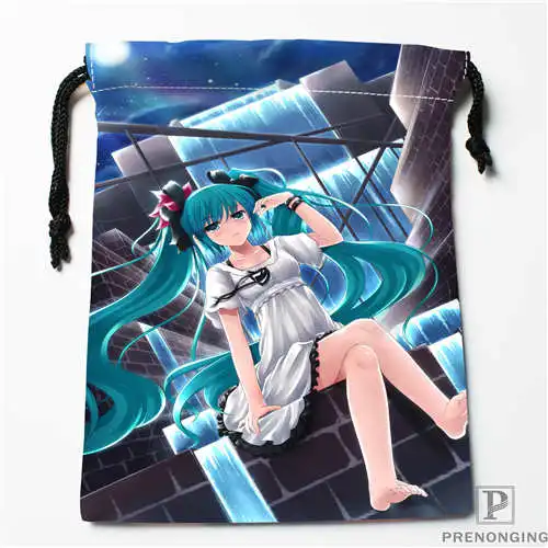 Bags Пользовательские печати vocaloid-hatsuneDrawstring хозяйственные сумки дорожный мешочек для хранения плавать Пешие прогулки игрушка сумка унисекс мульти Size18-12-31-132 - Цвет: Bags