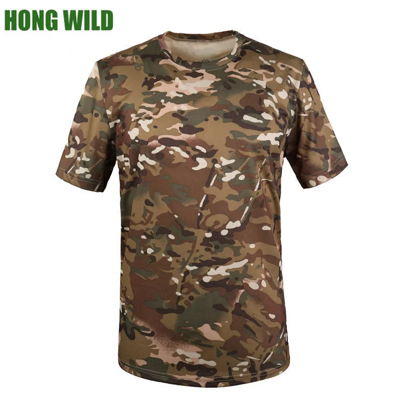

Summer Men Tactical camo T Shirt Quick Dry Breathable Short Sleeve army T shirts