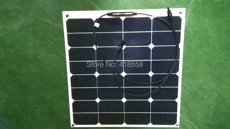 50W semi flexible solar panel waterproof conjunction box and wire with connectors | Электроника