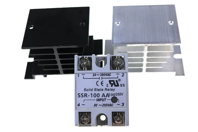 

1 set SSR-100AA 100A Solid State Relay Module 80-250V AC Input 24 - 380VAC