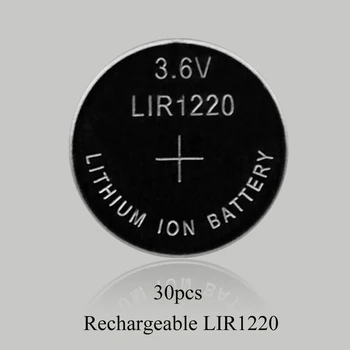 

Sorvess 30PCS 3.6V LIR1220 Lithiium lir Ion Rechargeable Battery 10mAH Li-ion button coin cell replace for CR1220 CR 1220