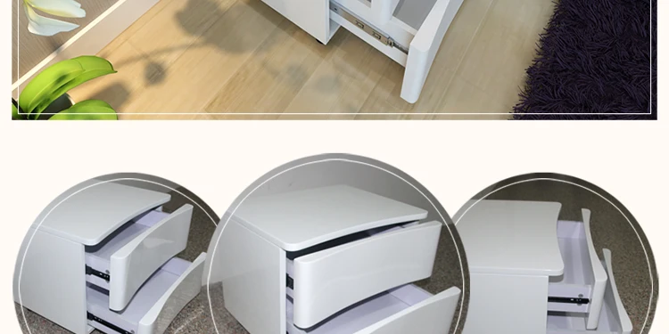 Простой современный европейский белый прикроватный шкаф для спальни тумбочка