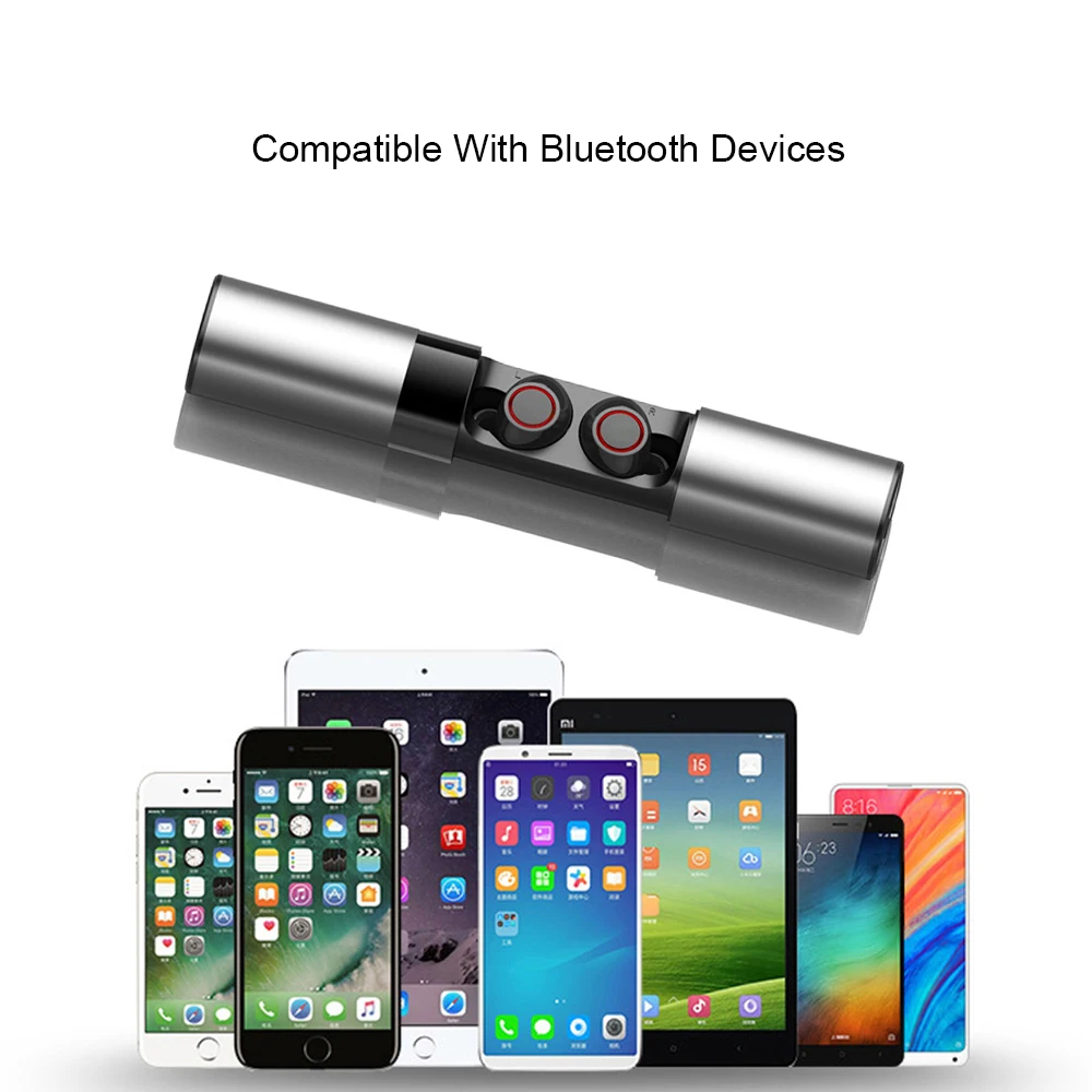 TWS S2 Мини Bluetooth наушники, беспроводные стерео наушники, 2400 мА/ч, внешний аккумулятор для телефона, спорт, IPX7, водонепроницаемый, с микрофоном