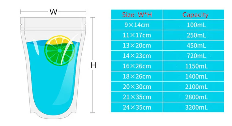 Leotriting 50 шт. прозрачный пластиковый пакет для питья соковыжималка молоко кофейный мешок горячий и холодный фруктовый сок сумки с молнией