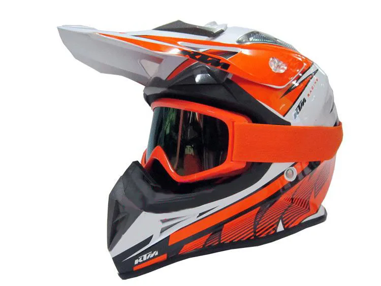 Motorfiets KTM helm met bril, motor motorcross helm, elektrische fiets