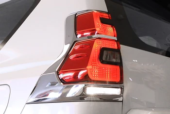 

ABS Chromed Exterior Rear Tail Light Lamp Frame Cover Trim 2 PCS For Toyota Land Cruiser Prado J150 2018