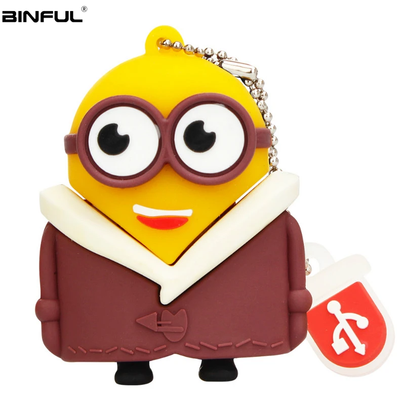 

Cute Usb Flash Drive 128GB 64GB Pen Drive 32GB 16GB 8G 4G Memory Stick Cartoon Various Styles Little Yellow Man Usb2.0 Pendrive