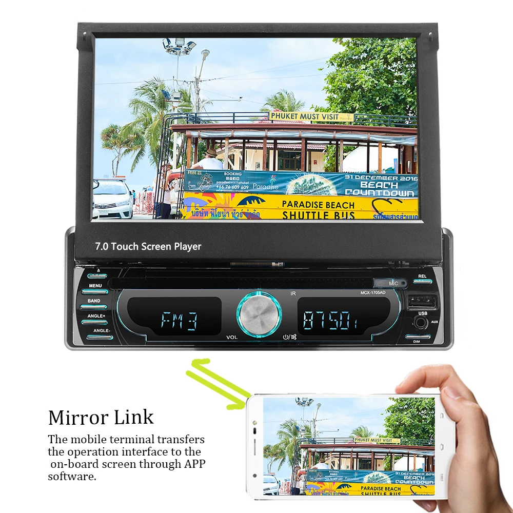 Podofo Авторадио Android автомобильный стерео радио gps навигация 1 din " выдвижной сенсорный экран автомобильный DVD мультимедийные плееры автомобильный аудио