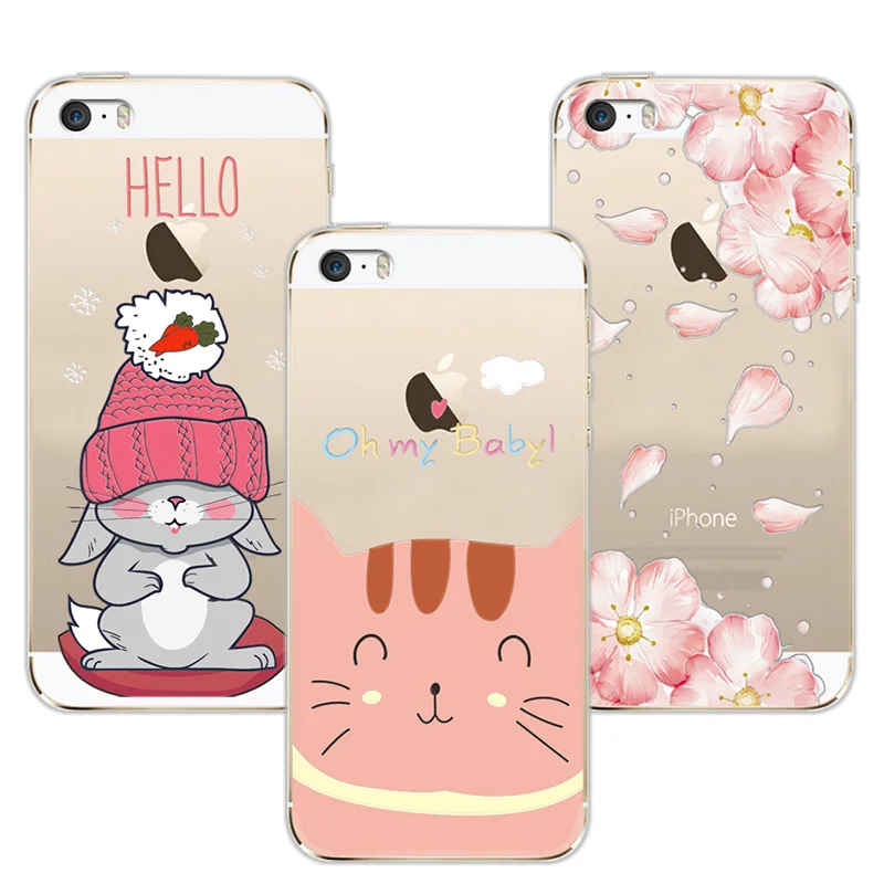 

3D Relief Lace Flowers Case Balloon Cover For Apple iPhone 5 5s SE TPU Cute Cat Case For iPhone 5 iPhone 5s iPhone SE 4.0" Coque