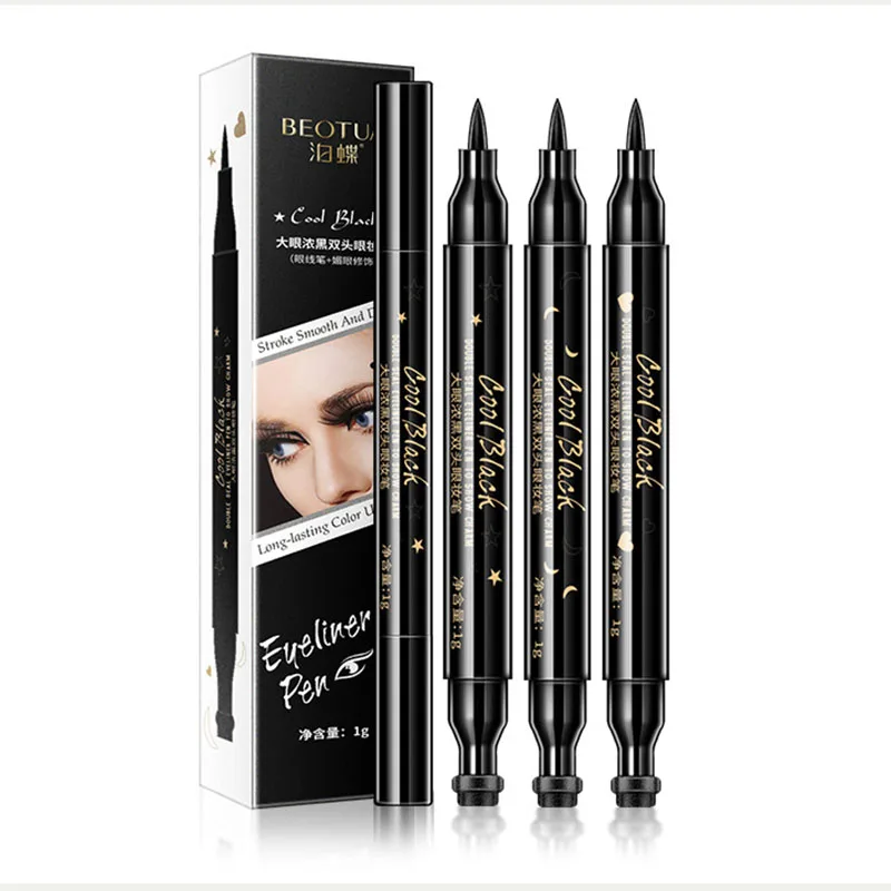 

3 Types Eyeliner Double head with Seal Waterproof Long-lasting Black Eye liner Pencil Cosmetics Beauty Makeup Tool