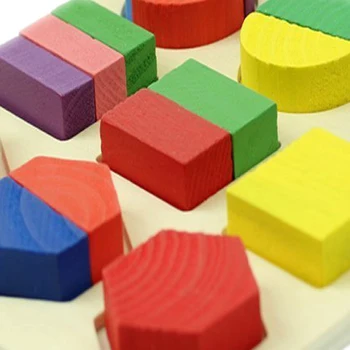 

ABWE Colored Baby Kids Wooden Montessori Aliquots Boards Learning Early Educational Toy Geometry Puzzle Toys